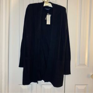 Denver Hayes Black Open Front Cardigan NWT